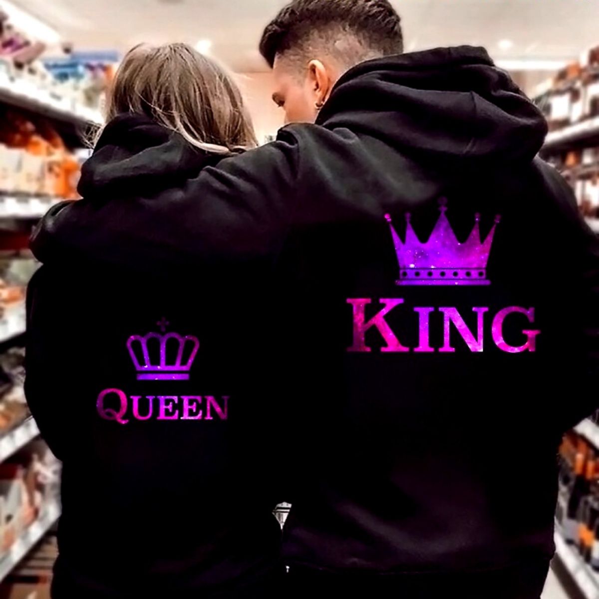 LoverHood™ Lila King + Queen Hoodies (2 st)