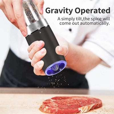 BurrGrinder™️ Elektrisk salt- och pepparkvarn med gravitation | Idag 1+1 Gratis