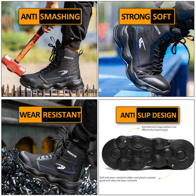 SafetyShoes™ Oförstörbara arbetsskor med stålhätta