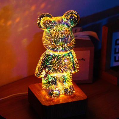 GlowBear™ 3D Fyrverkeri Björn Nattlampa