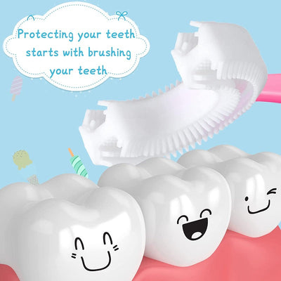 KidsCare™ U-formad silikon tandborste för barn