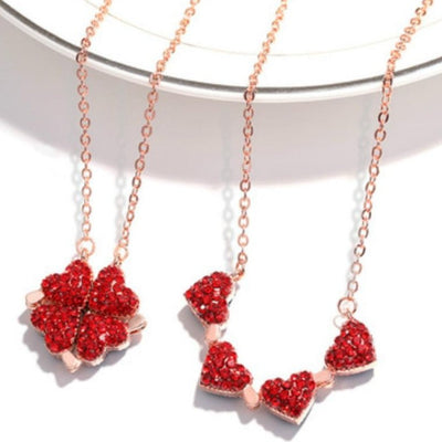 LoversHeart™ Valentine Heart & Clover Necklace | Idag 50% Rabatt + Gratis Frakt